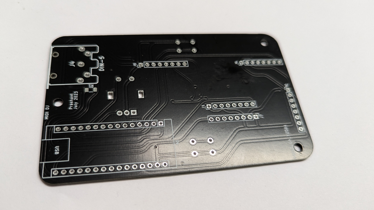MIDI controller PCB close-up