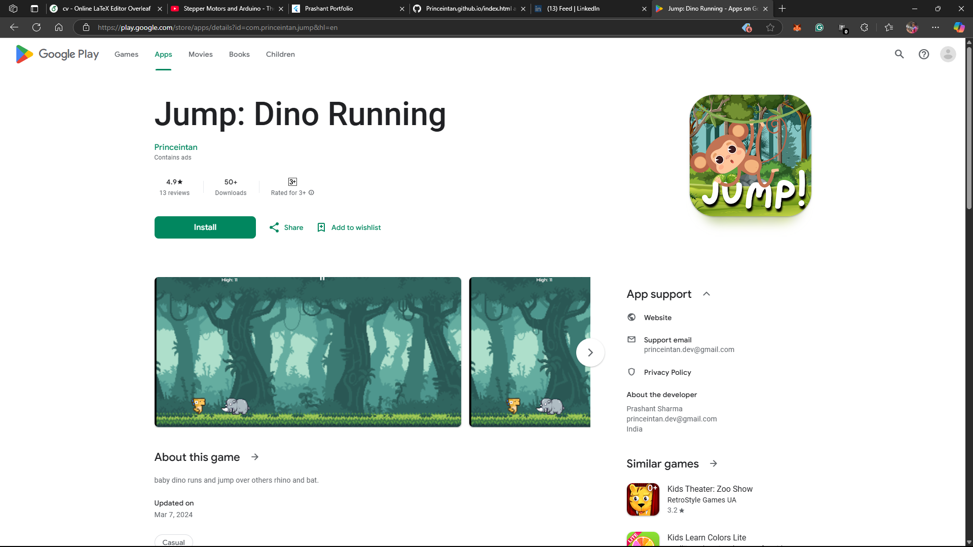Android Game: Dino Running